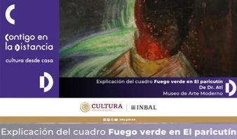 Explicación del cuadro: Fuego verde en el ParicutÍn en contigo en la distancia