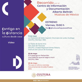 Programa “Mecate Transmitimos Cultura” amplía su oferta al mes de Mayo en Contigo a la Distancia