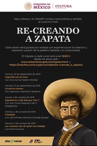Inicia Alas y Raíces los cursos en línea Re-creando a Zapata