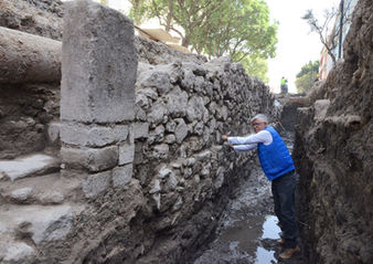 Hallan muro novohispano bien preservado en La Lagunilla, en la CDMX