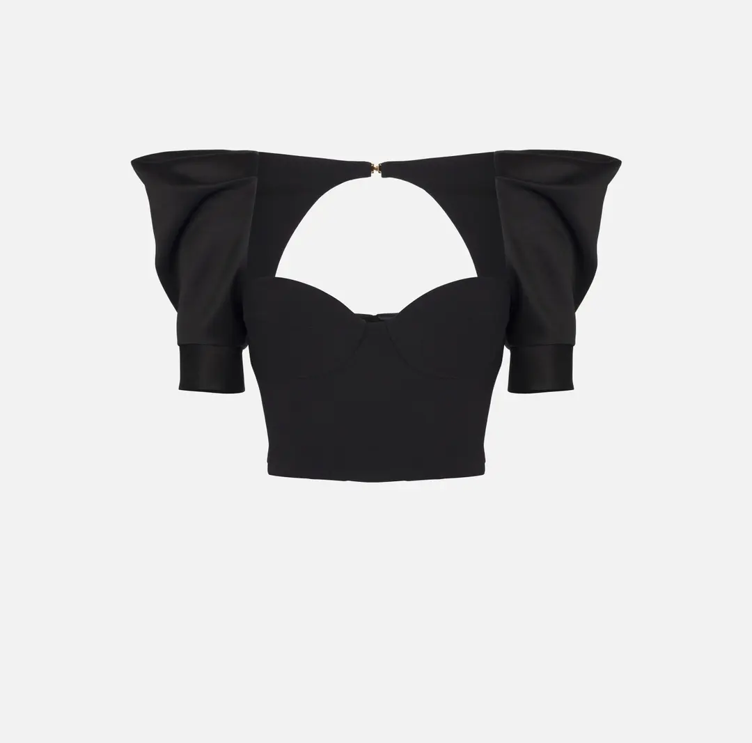 Top in crêpe e duchesse Elisabetta Franchi