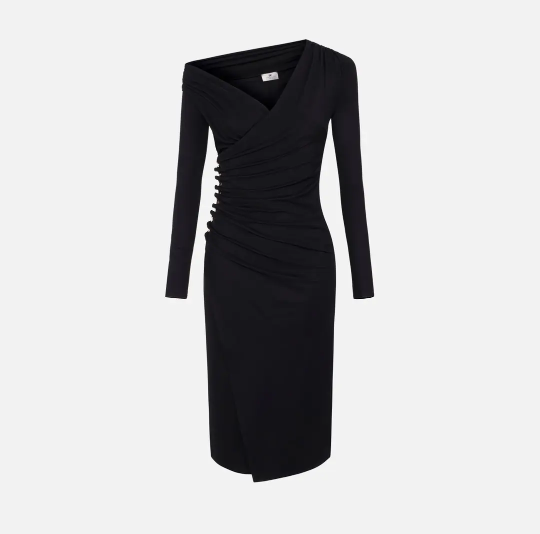 Abito in jersey con bottoni gioiello Elisabetta Franchi