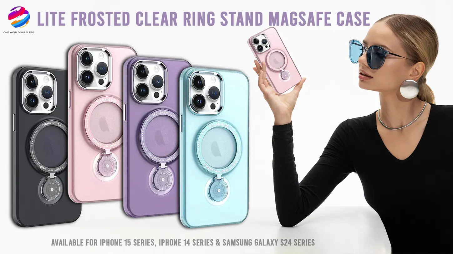 Lite Frosted Clear Ring Stand MagSafe Case