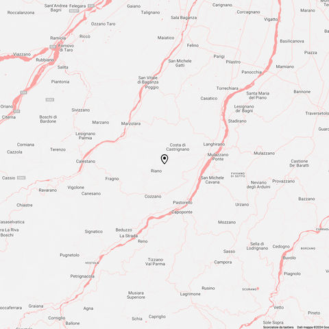 Mappa della posizione di Roccacastrignano a Valle di Castrignano Langhirano