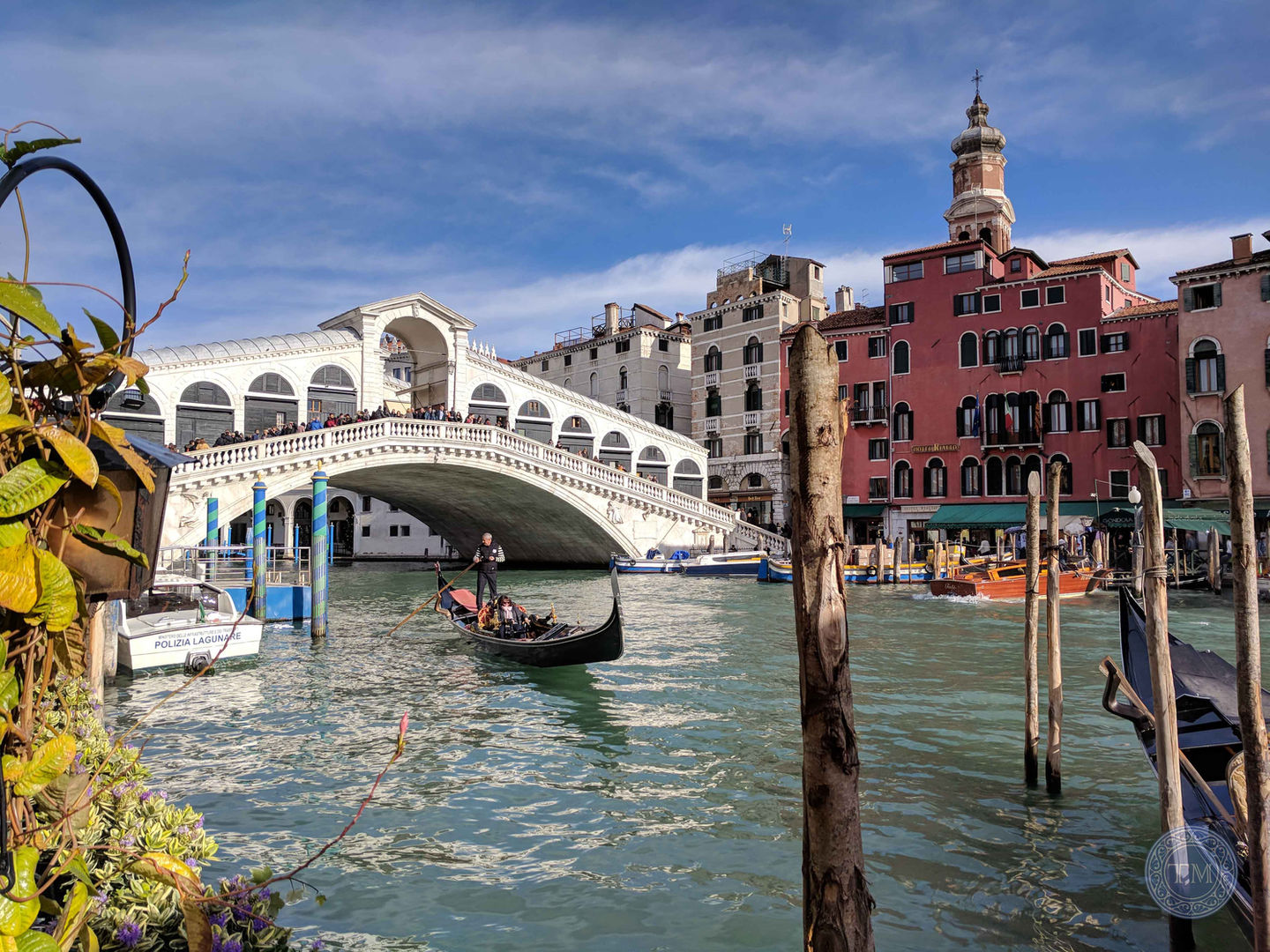 Rialto Bridge via Gondola