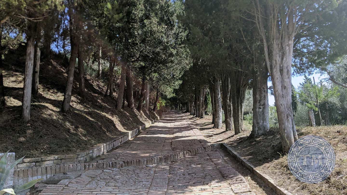 Cobblestone street in Tuscany