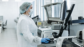 Medical staff working with equipment's in medical lab