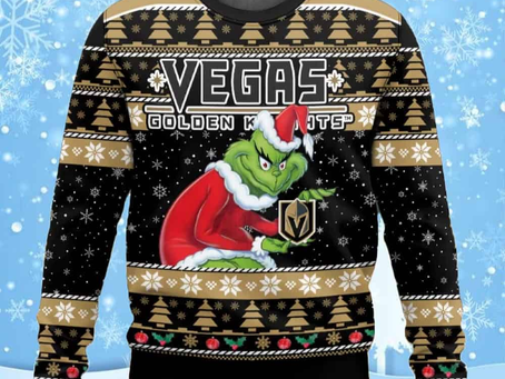 Golden Knights Hockey Grnch Ugly Christmas Sweater