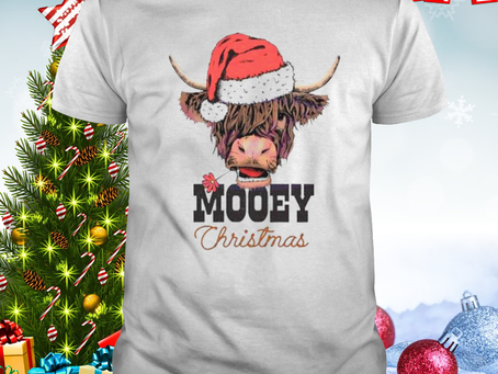 Mooey Christmas Cute Cow Santa t-shirt