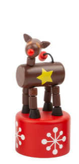 Miniature : figurine poussoir en bois, jouets en bois, jouets de léa, petits jouets noël