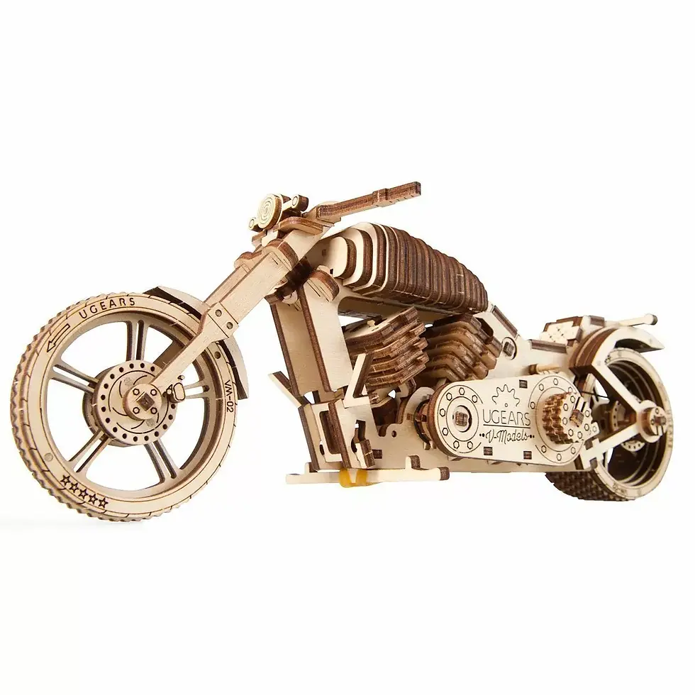 Miniature : DIY moto, maquette moto en bois, maquette UGEARS, jouet en bois, jouets de léa