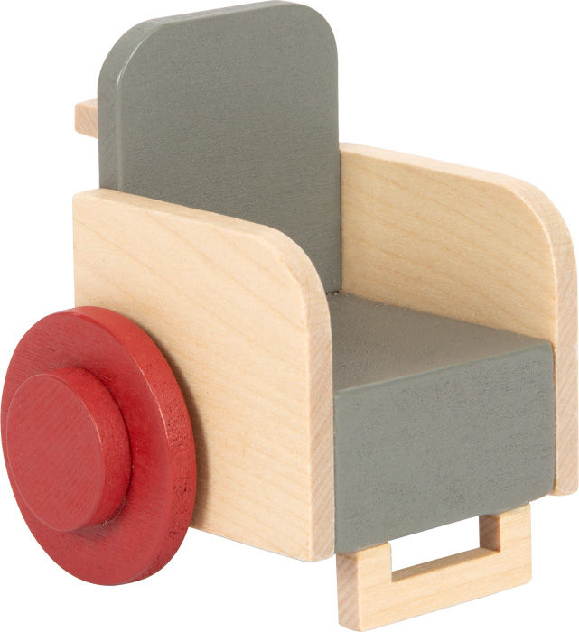 Miniature : Fauteuil roulant miniature en bois pour poupées