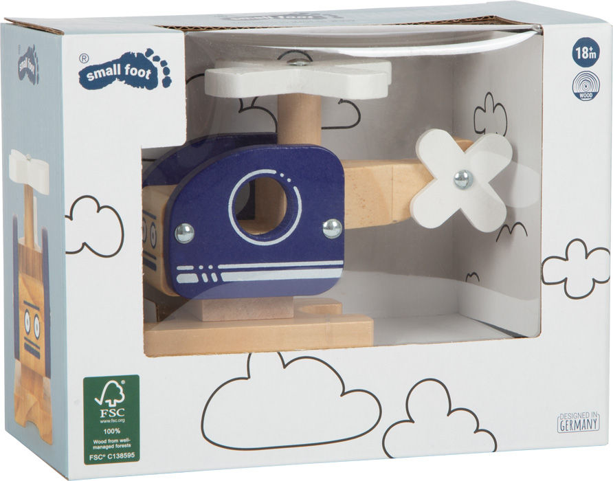 Miniature : Hélicoptère en bois