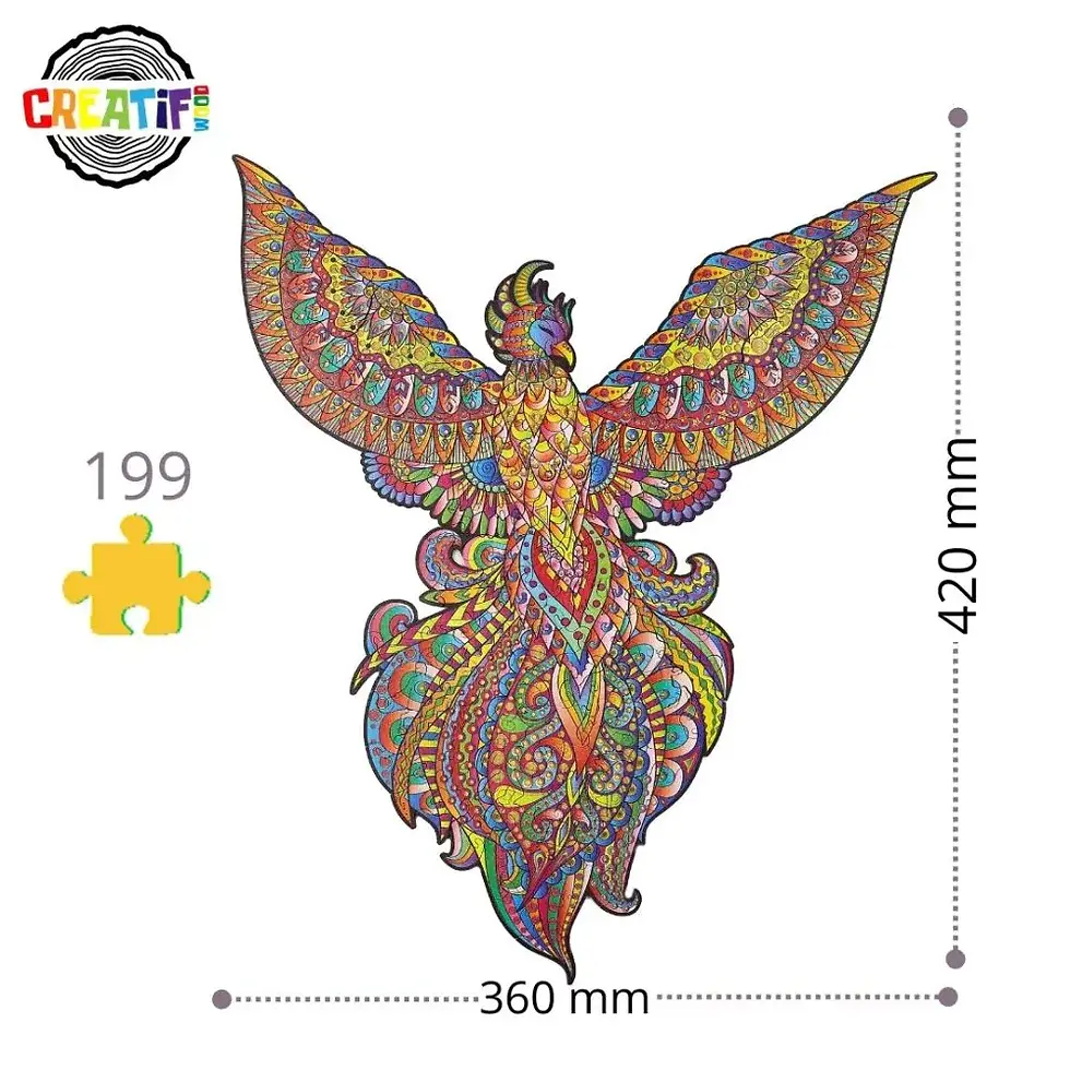 Miniature : Puzzle en bois Le phénix flamboyant