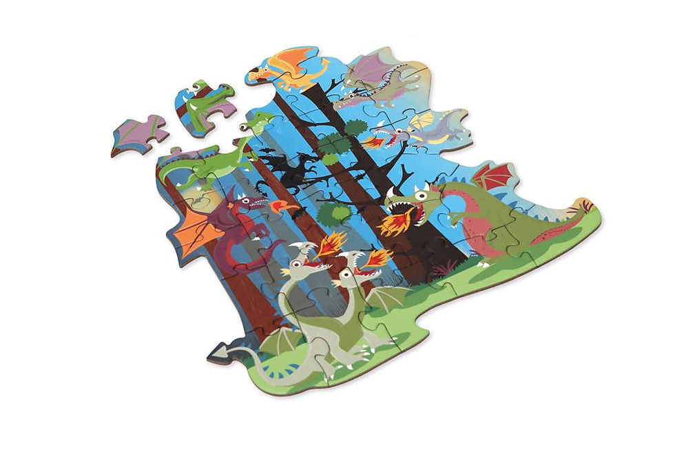 puzzle contour, puzzle dragon, jouets en bois, jouets de léa, puzzle scratch