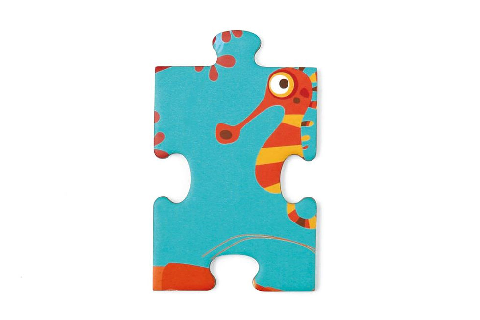 Miniature : Pièce de puzzle représentant un hippocampe coloré du puzzle Océan pour enfants