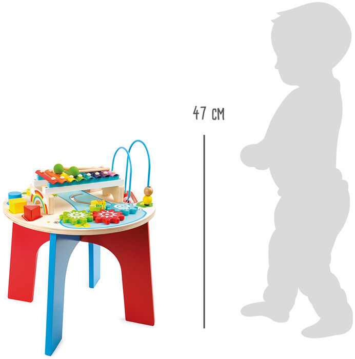 Miniature : Table d’activités en bois 47 cm – comparaison taille enfant 18 mois