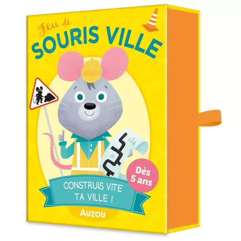 Boîte du jeu de cartes enfant Souris Ville Auzou construction ville