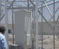 fenced tower