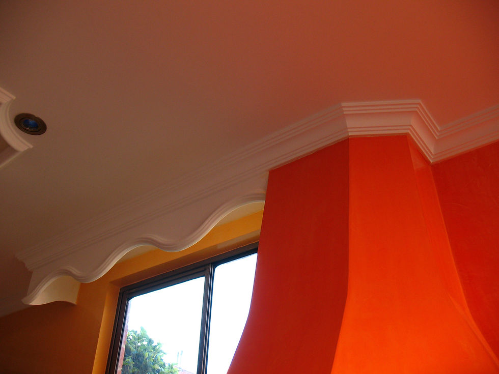 drywall con cortineros y corniza