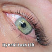 Green eye with Hybrid Lash Lift