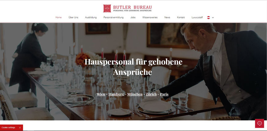 Die Landingpage einer Beispielwebseite, Webseite erstellen lassen vom WIX Designer Wien WIX Design