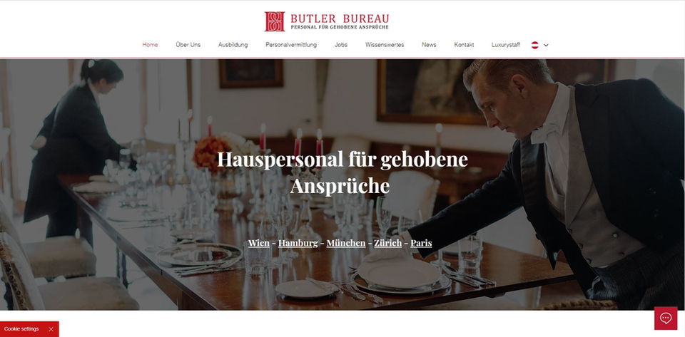 Die Landingpage einer Beispielwebseite, Webseite erstellen lassen vom WIX Designer Wien WIX Design