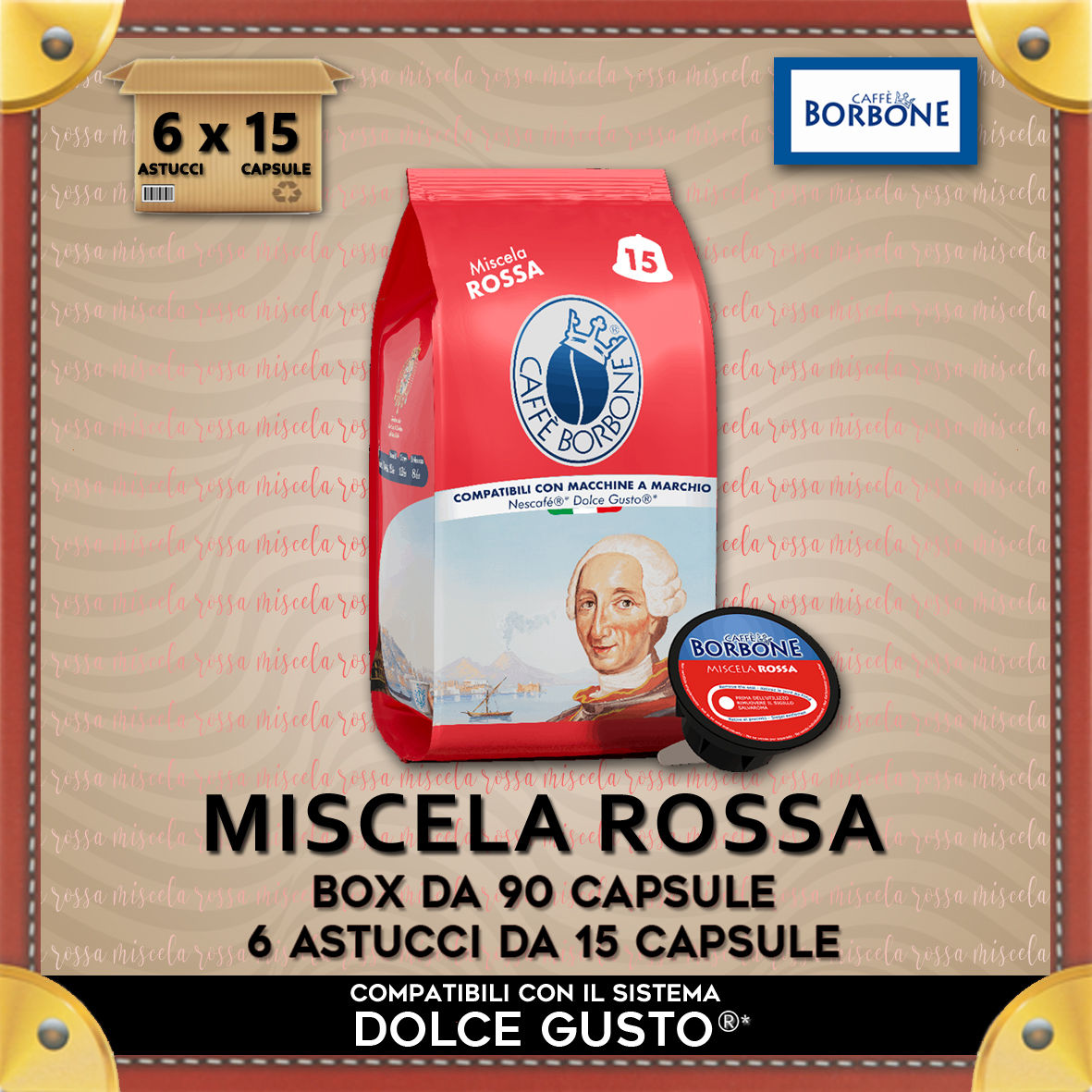 Borbone Miscela Rossa Compatibili Dolce Gusto 90 Caps