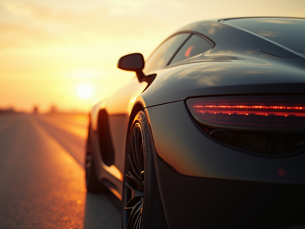 A pristine car shining under the sunlight detailed shot