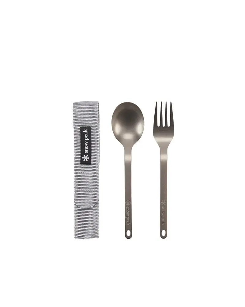 Titanium Fork & Spoon Set - by Snow Peak