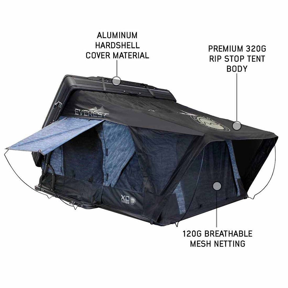 Thumbnail: XD Everest Cantilever Aluminum Roof Top Tent - Grey Body/Black Rainfly - by OVS