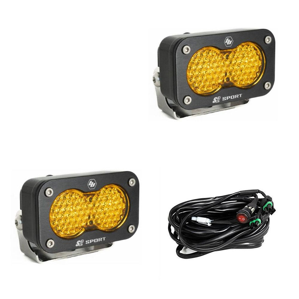 S2 Sport Black LED Auxiliary Light Pod Pair - Work/Scene