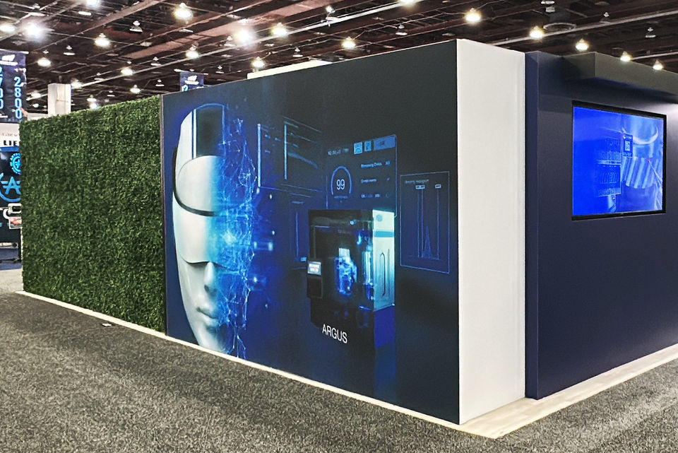 Large printed graphics for the exterior wall of a trade show booth