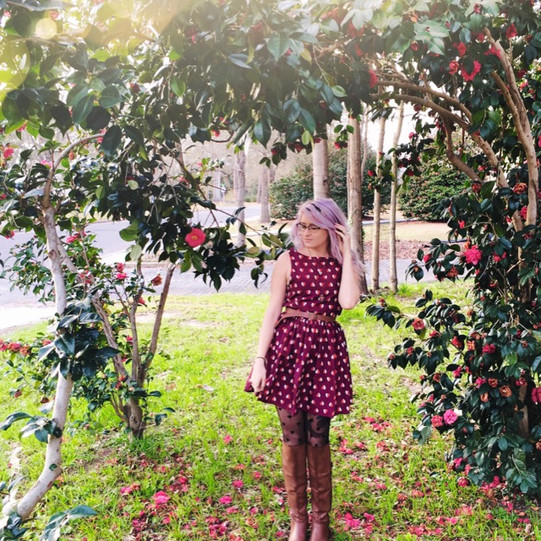 Playing in the Camellias