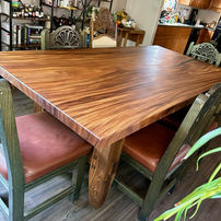 Custom wood table with natural stain