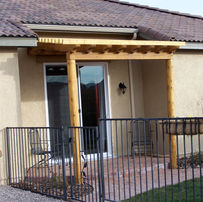 Custom Wood covered patio in Albuquerque by Narrow Leaf Woodworks