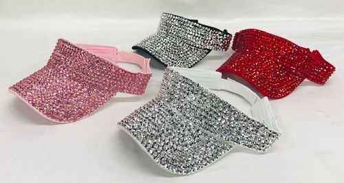 Thumbnail: Shining Stones Beaded Visor Cap #BH-8843    12 PCS/DOZEN
