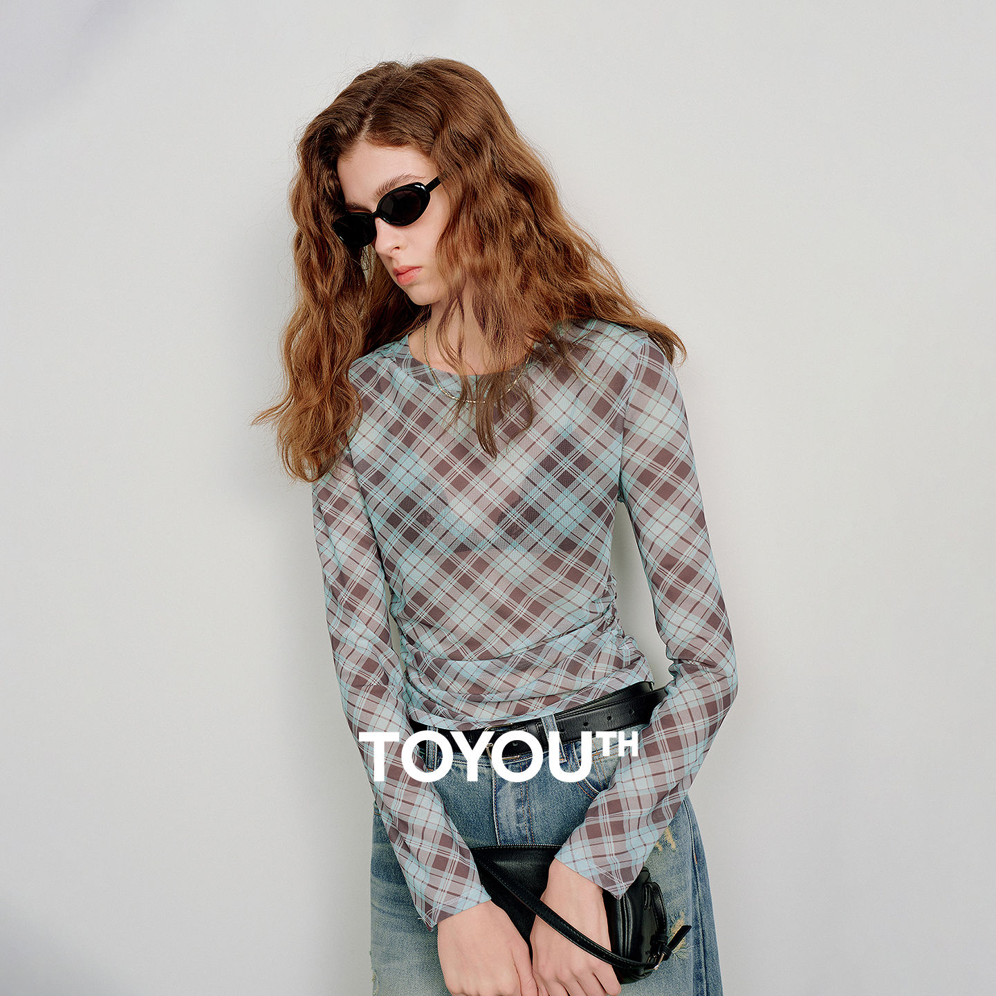 Y2K Sheer Mesh Printed Long Sleeve Top