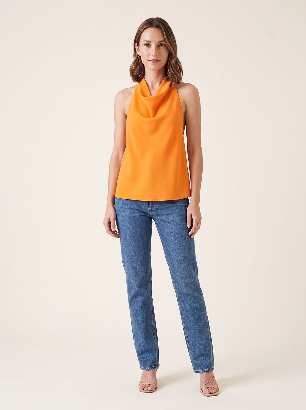 Thumbnail: Backless Satin Halter Top
