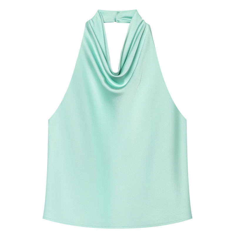 Thumbnail: Elegant Backless Satin Halter Top