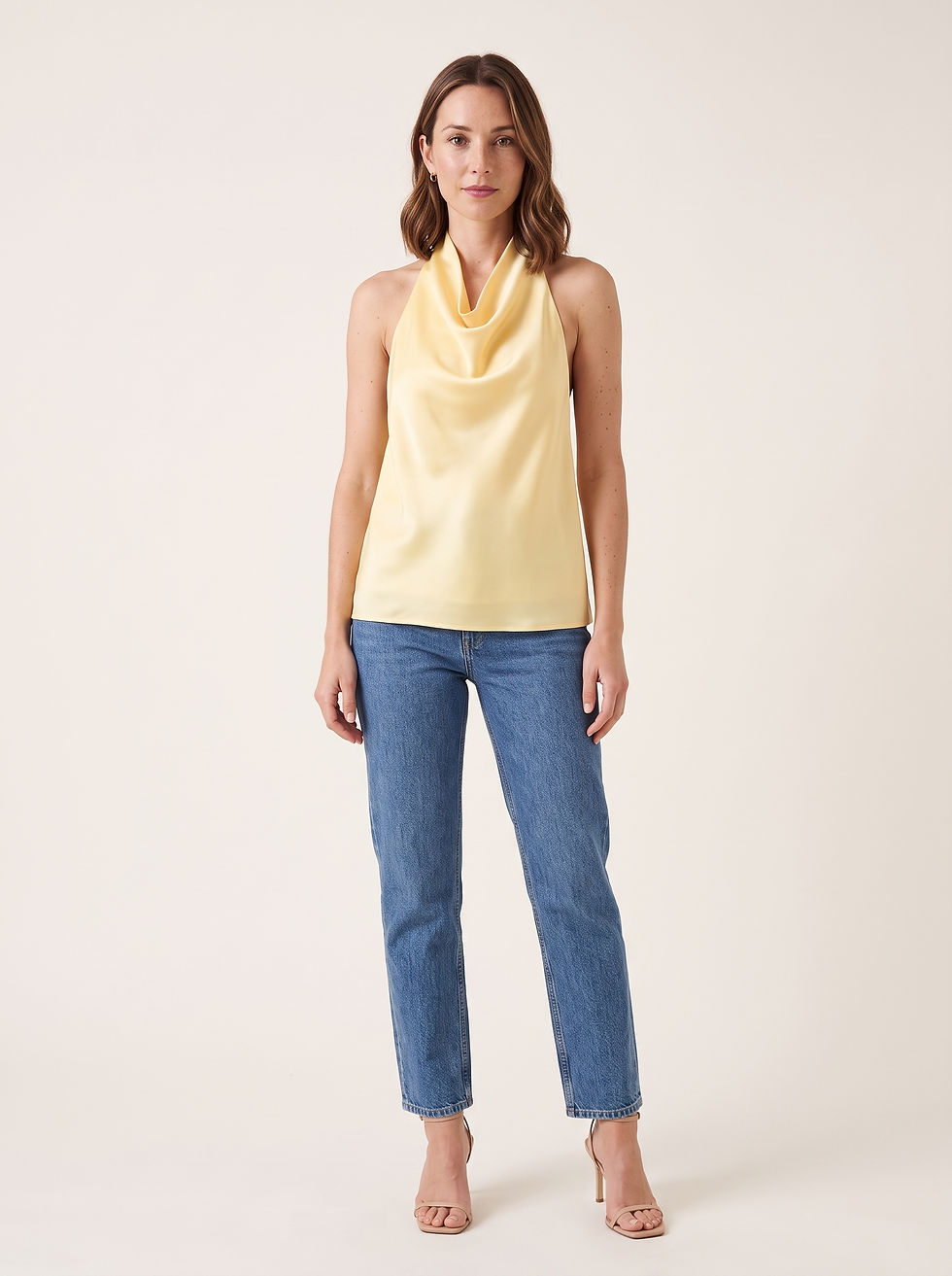 Thumbnail: Backless Satin Halter Top