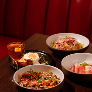 Food appetizers on a plate on a table  