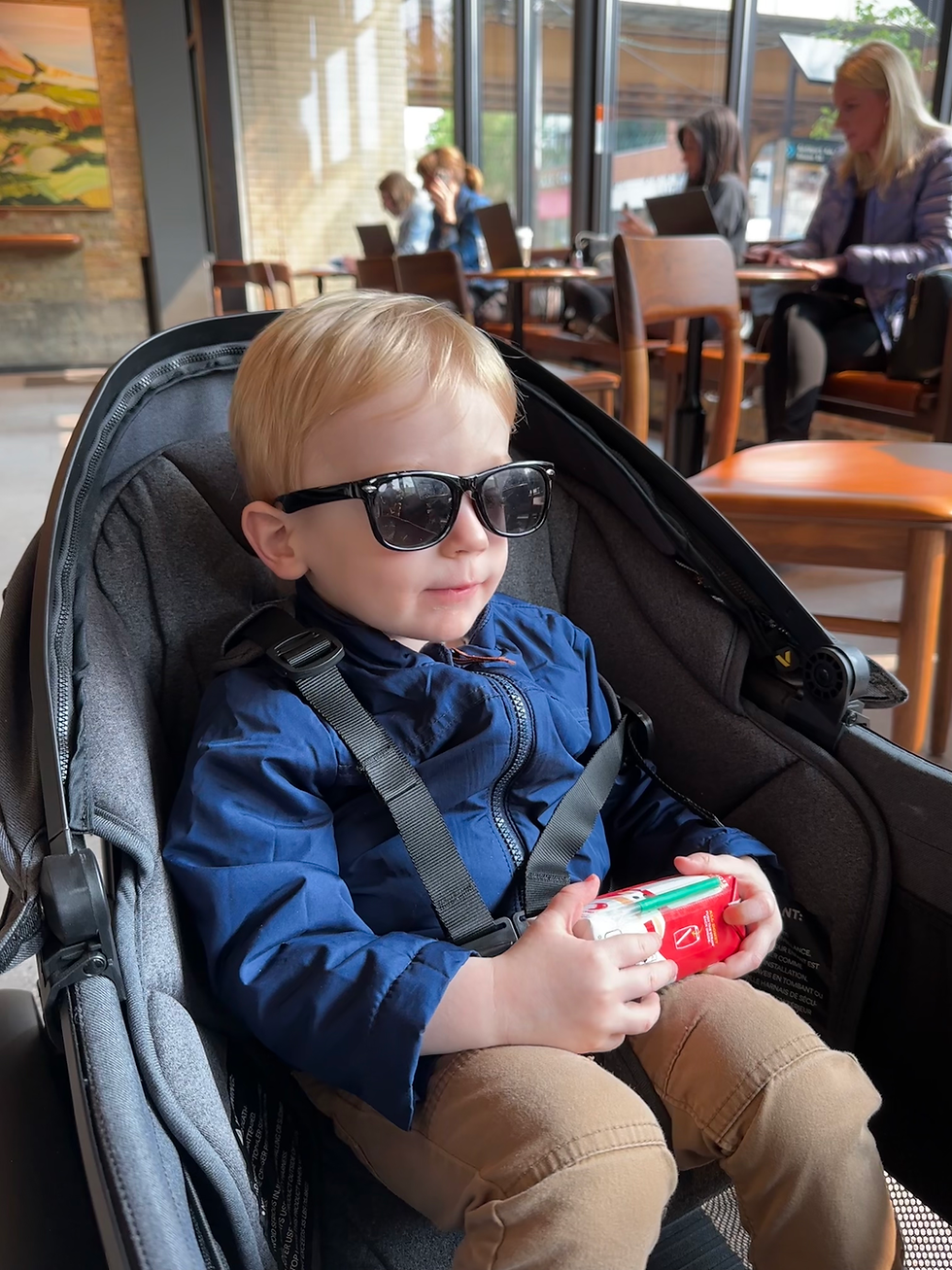 toddler at a starbucks