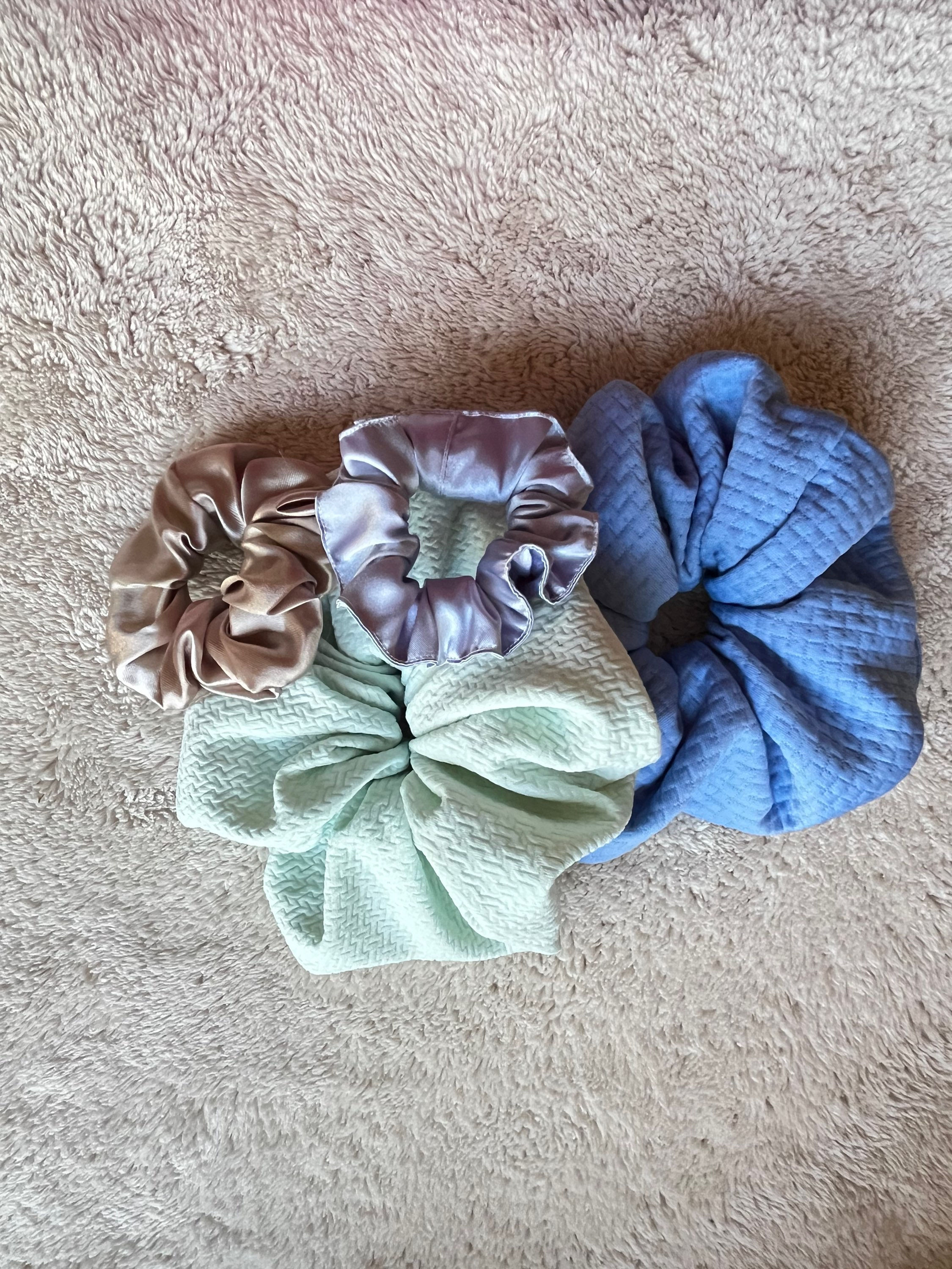 Set 4 Scrunchies Azul