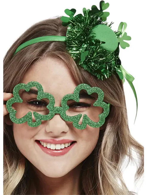 Glitter shamrock glasses 51126