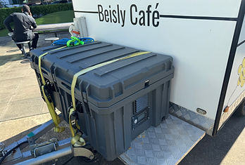 Silent generator powering food trailer