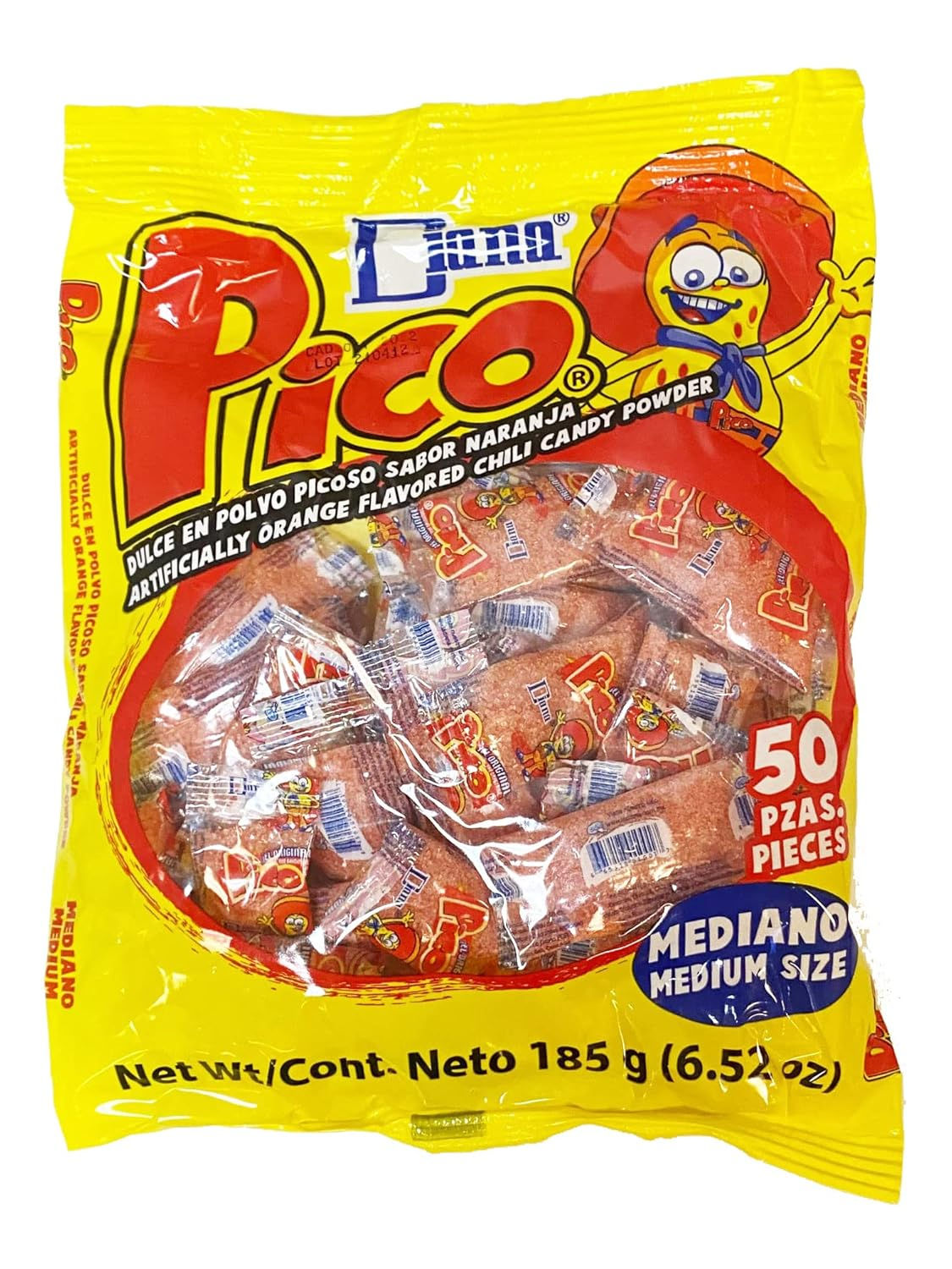 Pico Diana Orange Hot Candy Powder, 50-Count