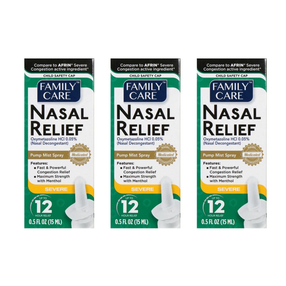 Family Care Severe Nasal Relief Spray, 0.5oz (Pack of 3)