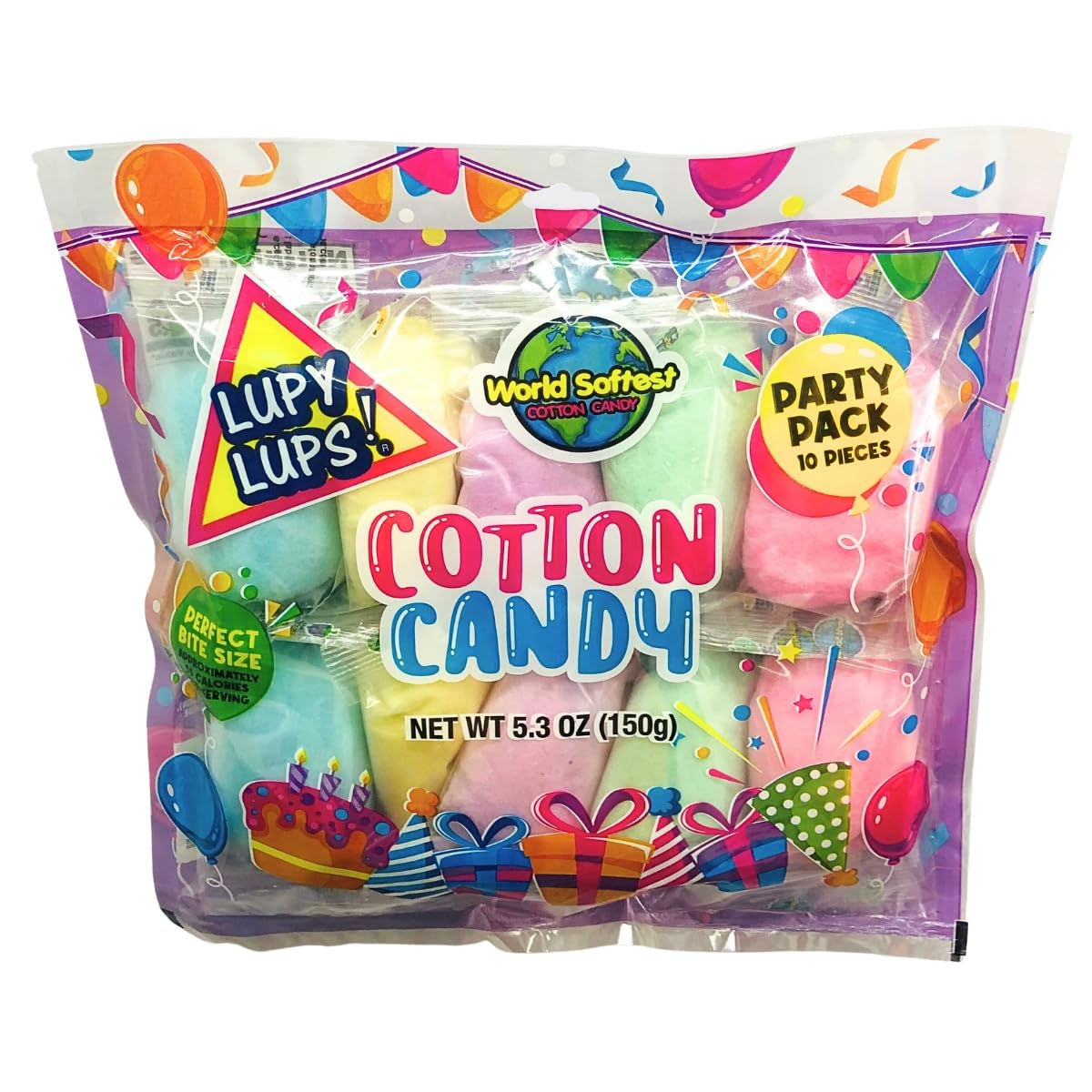 Lupy Lups Cotton Candy Assorted, 10 count