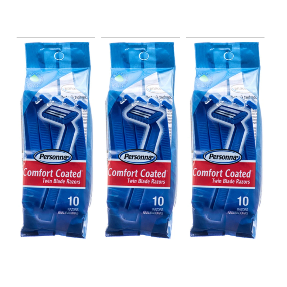 Personna Comfort Coated Twin Blade Disposable Razor 10ct (Pack of 3)